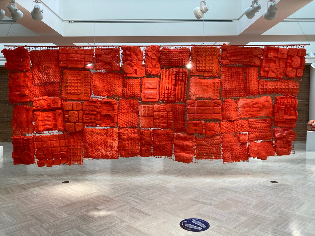 Front side of wall installation